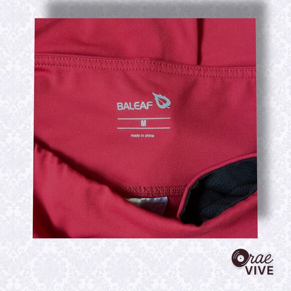 Women’s Baleaf Red Bike Shorts – 6″ Inseam, High Waist, Moisture Wicking, Size M - Picture 3 of 3
